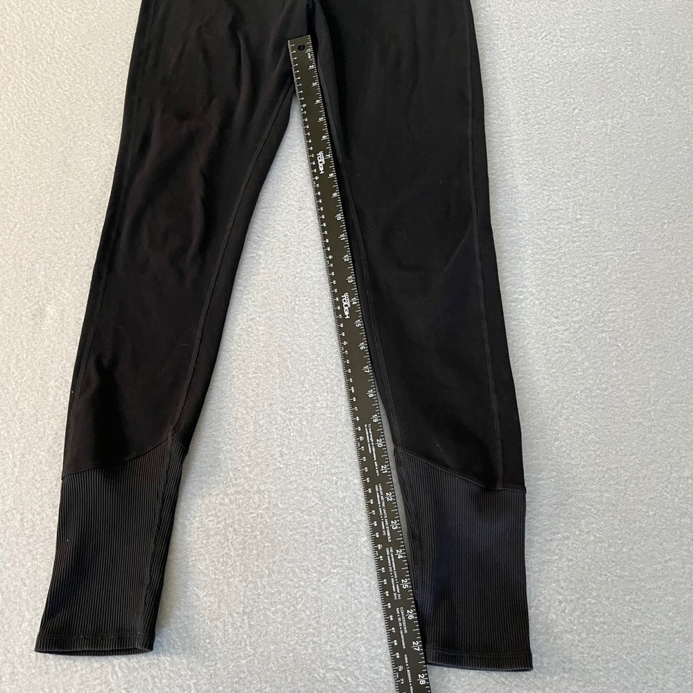 Alo Yoga Womens High Waist Ribbed Cuff Leggings Black Size M Activewear Yoga - Picture 3 of 8